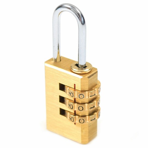Mini Combinaison Cadenas en laiton à 3 chiffres Vacances Voyage Sécurité VALISE SAC Lock
