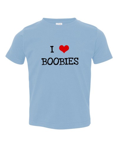 I Love Boobies Cotton Toddler Baby Kid T-shirt Tee 6mo Thru 7t