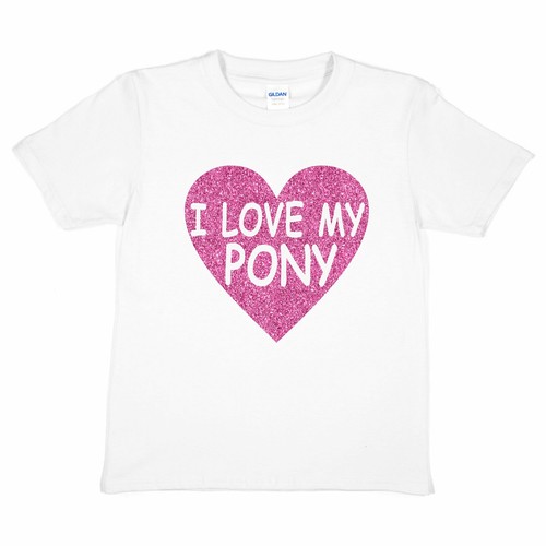 Amo a mi Pony Equitación ponis Niñas Cumpleaños Camiseta Niños graciosos
