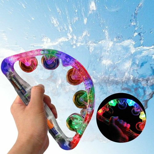 Sensory LED Light Up Toys Flashing Tambourine Musical Instrument Shaking Toy