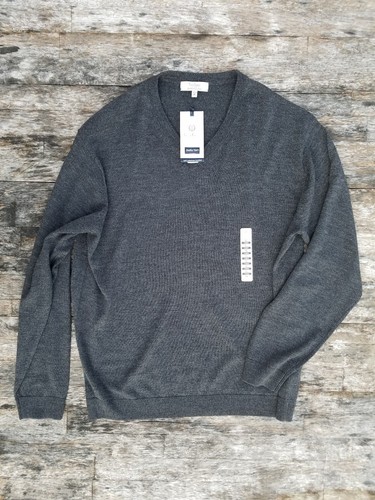 100/% Merino Wool Biella Yarn Sudwolle V-neck sweater XL New $79.50 Turnbury