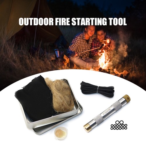 Fire Piston Fire Starter Kit Fire Starting Tool for Outdoor Camping Hiking K2A2