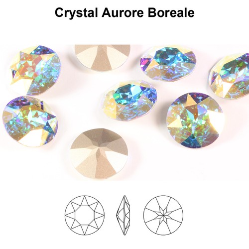 Original SWAROVSKI 1201 Flat Chaton 27mm Runde Kristalle Strass Steine