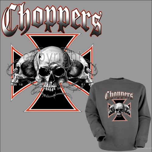 * Sweatshirt Biker Choppers Rocker Pullover Totenkopf Skull gothic *4087 gr