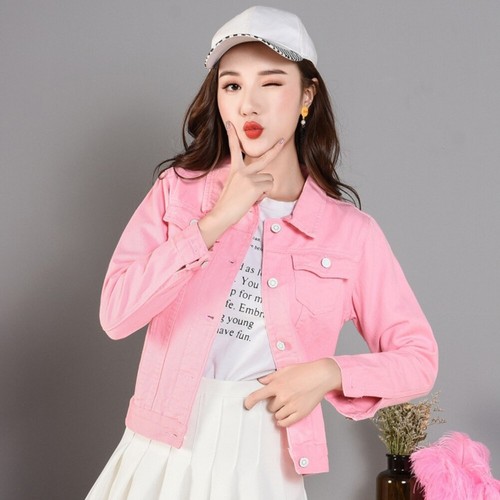 Denim Jeans Coat Slim Jackets Women Casual Long Sleeve Vintage Fashion Outwear