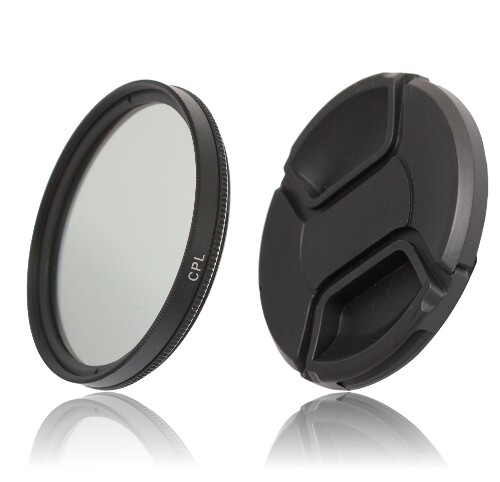 52mm filtro CPL espectroscopia polarizador /& objetivamente tapa lens cap