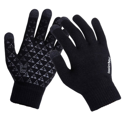 Men Women Winter Warm Kint Gloves Fleece Full Finger Touchscreen Gloves