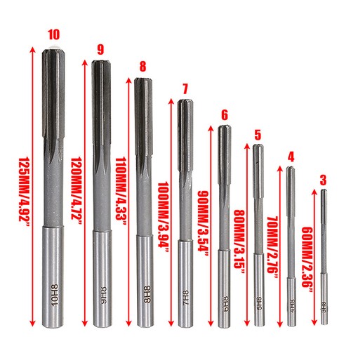 8pcs 3//4//5//6//7//8//9//10mm Straight Shank H8 HSS Chucking Reamers Cutter Tool US