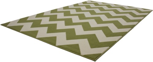 Zickzack-Muster Geometrisch Kayoom Teppich Manolya 2095 Grün Höhe 10 mm