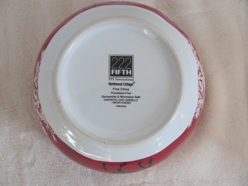 PTS Internat/'l-Northwood Cottage-Soup//Cereal Bowl New 222 Fifth