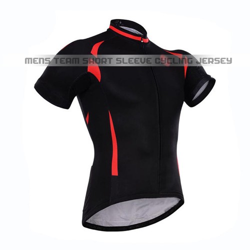Mens Summer Black Bike Cycling Jersey Short Sleeve Shirt Biking Maillots Tops