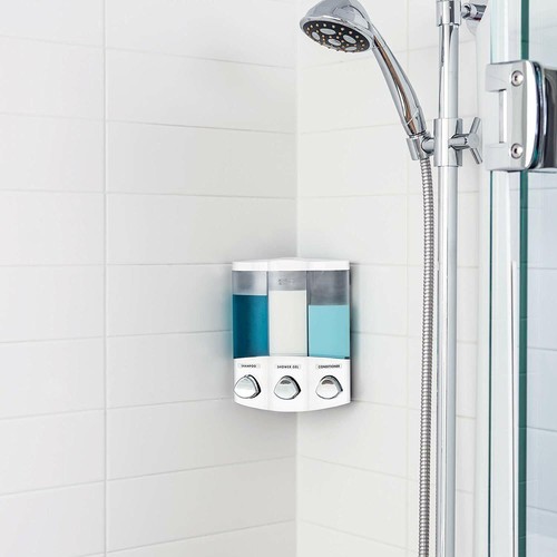 Shower Shampoo Conditioner Fluid Soap Dispenser Bath Bathroom Wall Mount Hanging