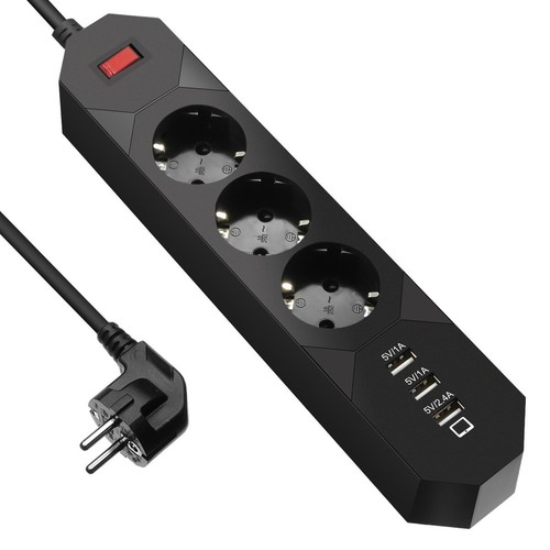 ELEGIANT USB Steckerleiste Mehrfachsteckdosen Steckdosenleiste