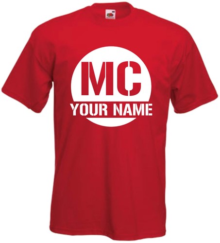 MC Custom Personalised T Shirt Club Mobile Disco Music Rave Name Tee Unisex radi