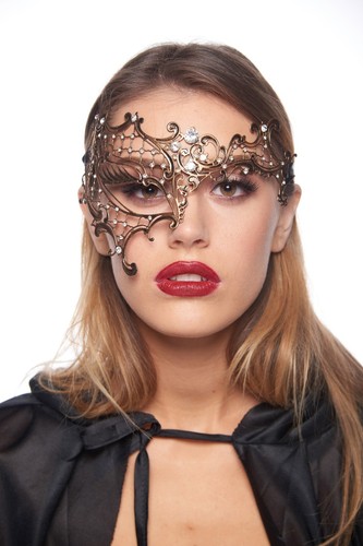 Phantom Vintage Gold Laser Cut Venetian Metal Masquerade Mask Prom Costume Women