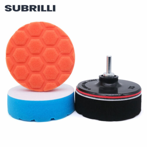 Car Polishing Disc Set Sponge Buffing Pad Kit For Drill Waxing Polisher Adapter 