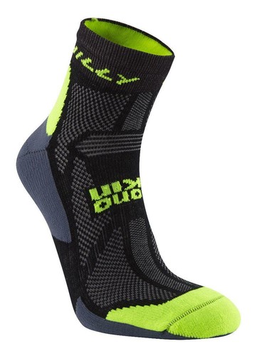 Hilly Off Road Cheville Chaussettes Noir//Jaune Laine niveau intermédiaire Rembourrage