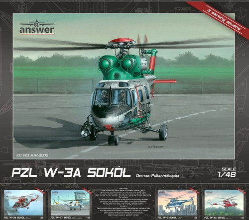 German Police plastic kit Falcon ANSWER 1//48 PZL W-3A Sokol