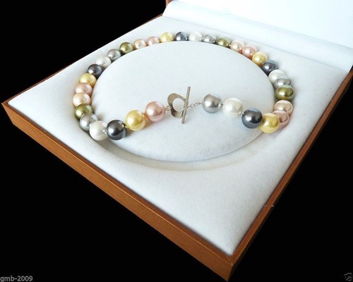 Rare Huge 12mm Genuine South Sea Shell Pearl Round Beads Necklace 18/'/' AAA+