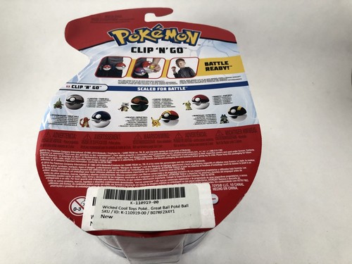 Charmander /& Great Ball Poké Ball Wicked Cool Toys Pokémon Clip /'N/' Go