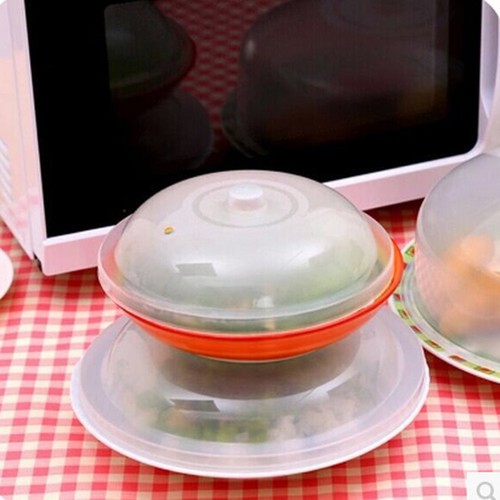Microwave Food Cover Plate Vented Splatter Protector Clear Kitchen Lid Vent UK
