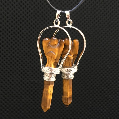 Natural Tiger/'s eye pendant angel quartz crystal healing 3/'/'1pc