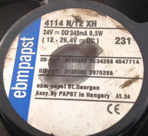 EBM PAPST 24VDC FAN 4114 N//12 XH 100419