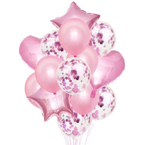 14Stk Konfetti Luftballon Set für Hochzeit Geburtstag Baby Party Dekor Ballons