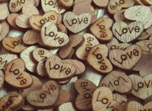 100pcs Rustic Wooden Love Heart Wedding Table Scatter Decoration