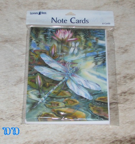 LEANIN TREE Dragonflies on Lillypads #35917~8 Notecards~Blank Inside~Bergsma~