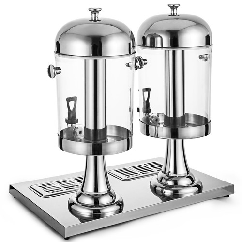 Double Juice Dispenser Lemonade Cold Drink Cooler Machine 18L Beverage Juicer