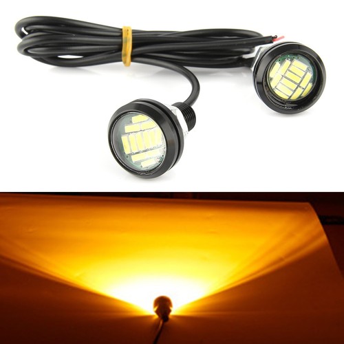 2xYellow DC 12V 15W Eagle Eye LED Daytime Running DRL Backup Light Car Auto Lamp