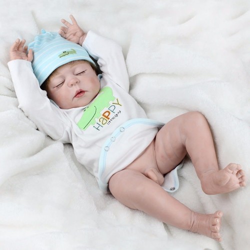 Full Body Silicone Vinyl 22/" Reborn Baby Dolls Boy Handmade Lifelike Realistic