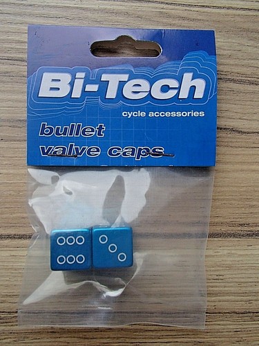 BI-TECH BLUE ALLOY DUST CAPS HANDY SMART BIKE ITEMS FOR SCHRADER VALVE RRP £5.99