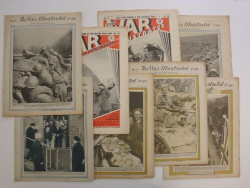 War Illustrated Sample Bundle 8 Random Issues Original WW2 Newspaper, 1939-46