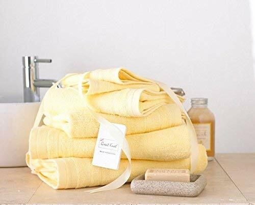 100/% coton égyptien 4 pièces Serviette Bale Pack 2 face 1 main /& 1 bath Grand nœud