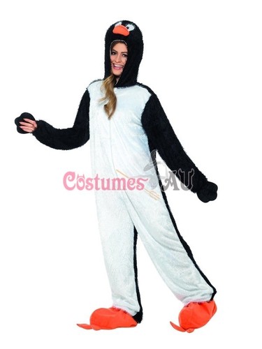 Unisex Penguin Costume Mens Aquarium Jumpsuit Animal Zoo Party Book Week Outfits