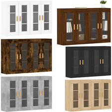 2PC Wall Mounted Cabinets Home Storage Floating Cupboard Kitchen Storage Unit