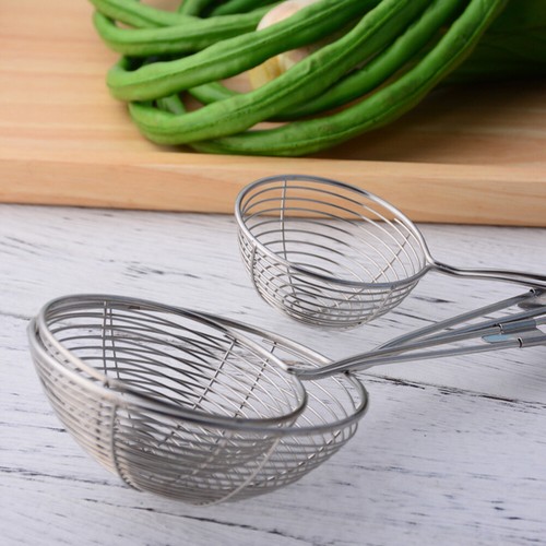 Long Handle Stainless Steel Strainer Fried Mesh Hot Pot Colander Oil Drainer