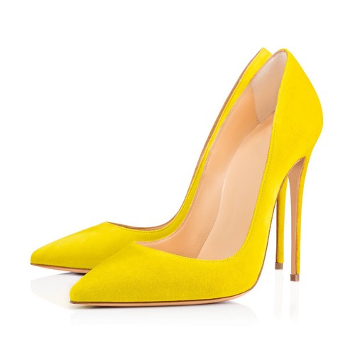 Onlymaker Women Pointed Toe Suede Slip On Wedding Stiletto High Heel Pumps Shoes