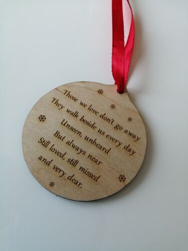 Personalised In Memory of a Loved One & Verse  Christmas Tree Bauble Decoration 