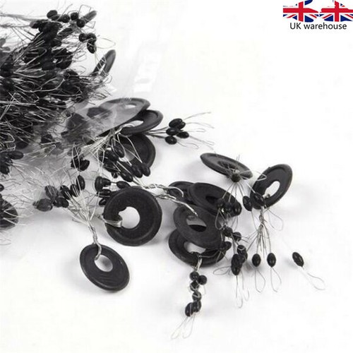 100 Groups 600pcs Fishing Float Stop Rubber Stopper Bobber Sinker Line Beans