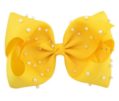 8/'/' Large baby girl Children Bow Hairpin Girl Bow With Pearl Hair Clip A101