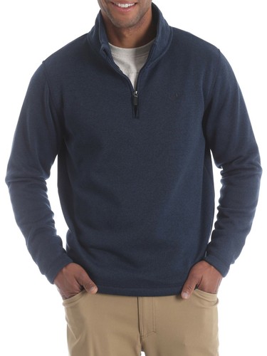 Men/'s Wrangler Quarter Zip Knit Fleece Sweater Jumper Sweatshirt with Logo