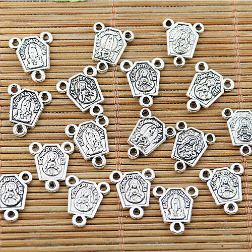 130pcs tibetan silver tone religious portrait 1-2holes connector EF1498