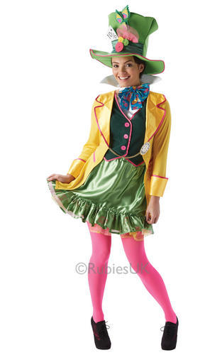 Mad Hatter Ladies Fancy Dress Alice in Wonderland Tea Party pour femme adulte Costume