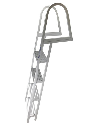 Marine Pontoon Boat Dock Aluminum Heavy Duty 4 Steps Move Board Ladder