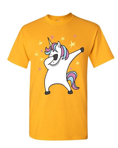 Unicorn Dab Dancing T-Shirt Fabulous Rainbow Sparkling Pony Star Mens Tee Shirt