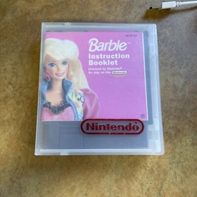 Nintendo NES Barbie Cartridge And Manual Tested Working With NES CASE