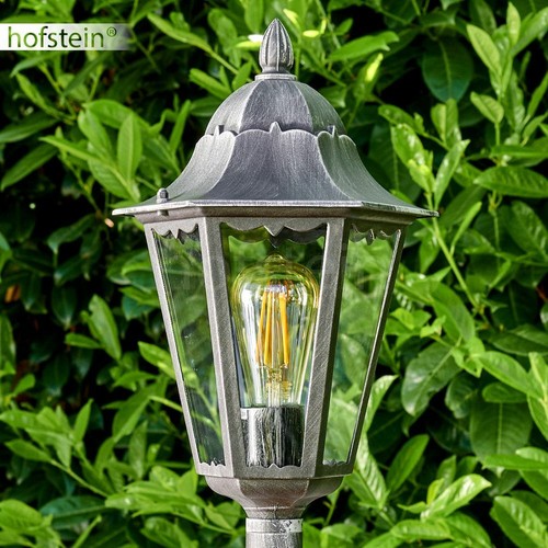 Außen Steh Lampen Poller Garten Leuchten Wege Laterne Beleuchtung schwarz//silber